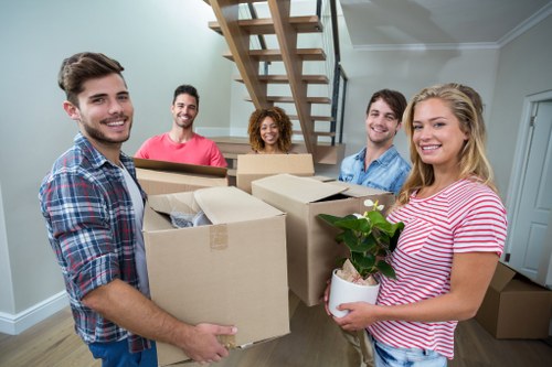 Student removals team preparing boxes in Highbury