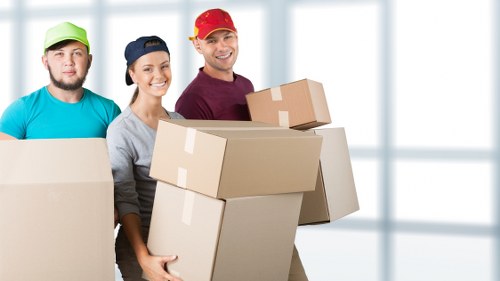 Packed boxes and furniture ready for same day removals in Highbury