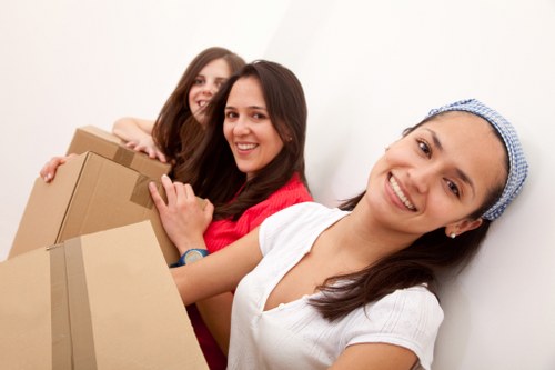 Loading furniture into a Highbury removal van