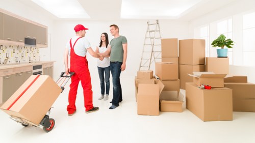 Customer reviewing a moving service booking