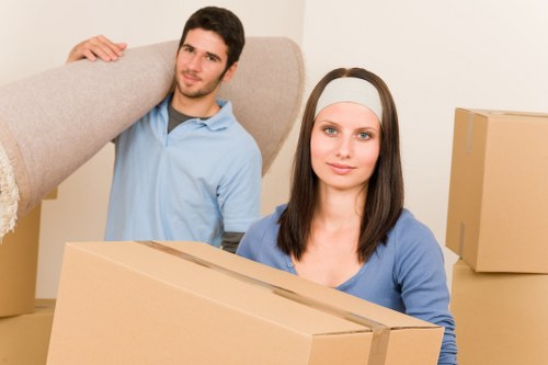 Office relocation equipment ready for removals in Highbury