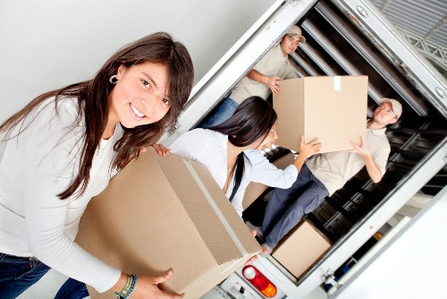 Boxes and packed household items ready for transit