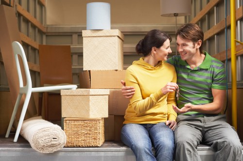 Fragile student belongings packed for removal service